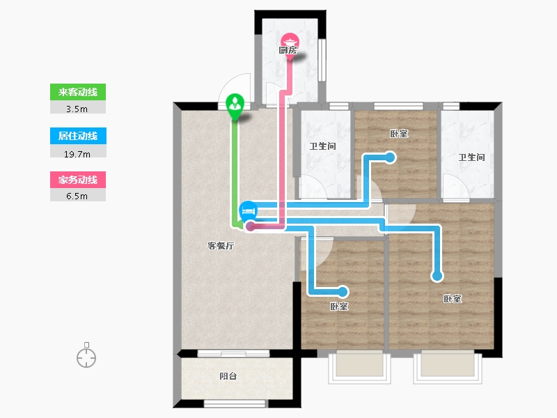 湖北省-孝感市-海达天龙府邸-83.00-户型库-动静线