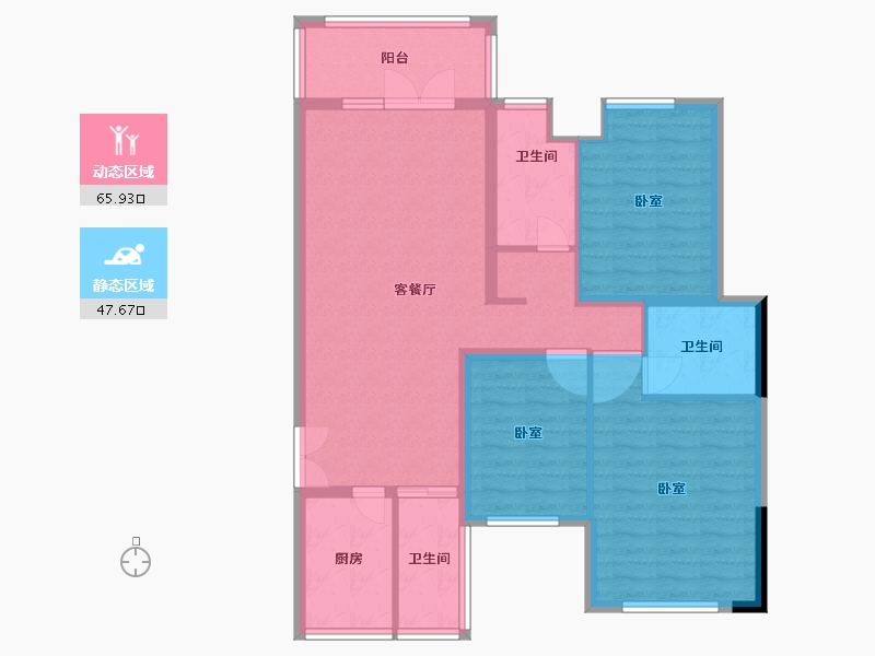 湖北省-宜昌市-领秀龙城-102.00-户型库-动静分区