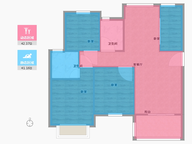 江苏省-苏州市-悦岚山花园-76.01-户型库-动静分区