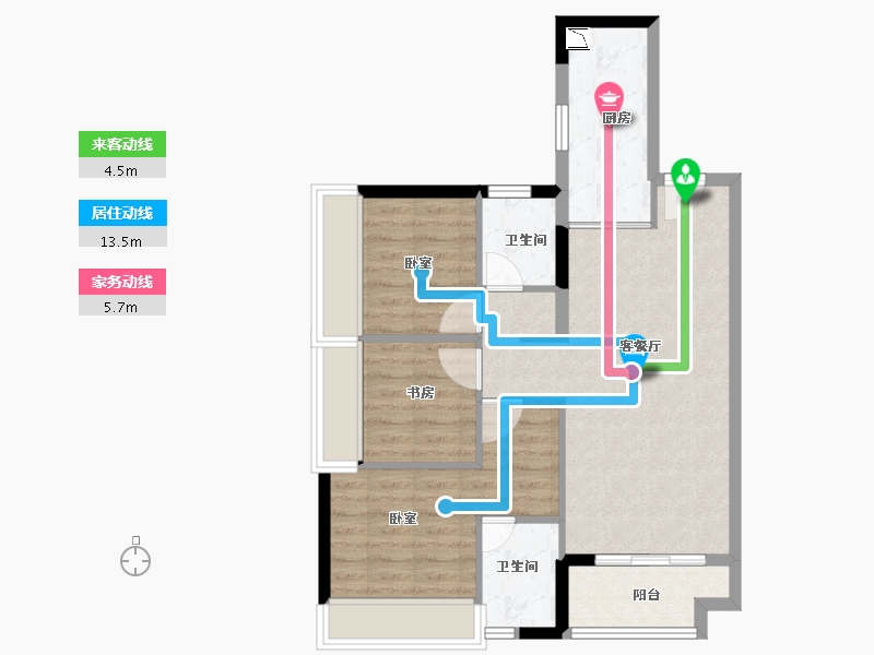 广东省-广州市-保利葉公馆-74.00-户型库-动静线