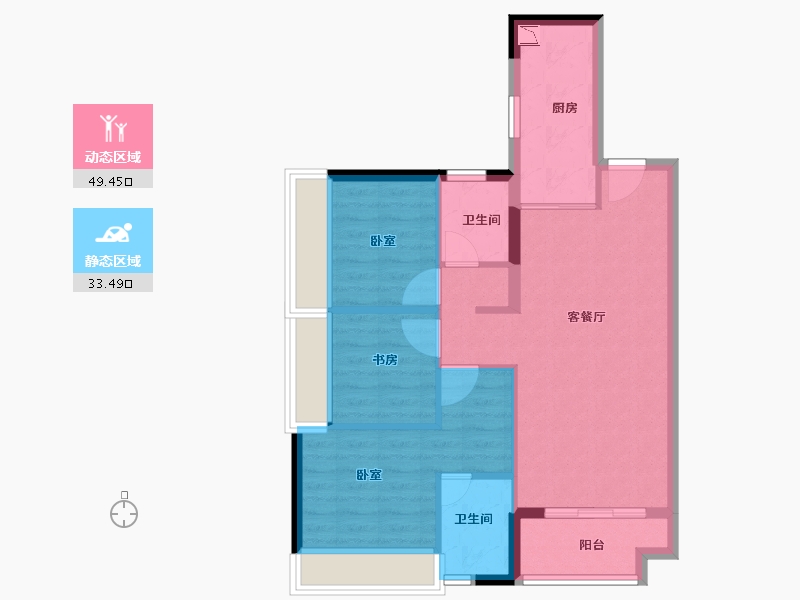 广东省-广州市-保利葉公馆-74.00-户型库-动静分区