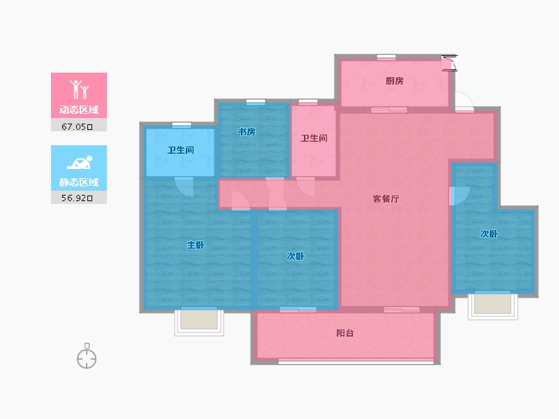 山东省-临沂市-金樾门第-111.00-户型库-动静分区