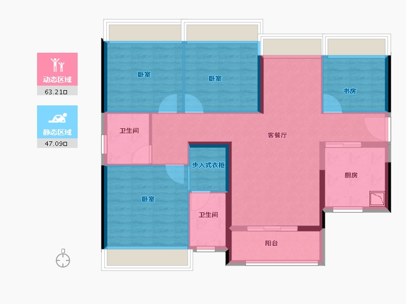 广东省-广州市-保利葉公馆-99.00-户型库-动静分区