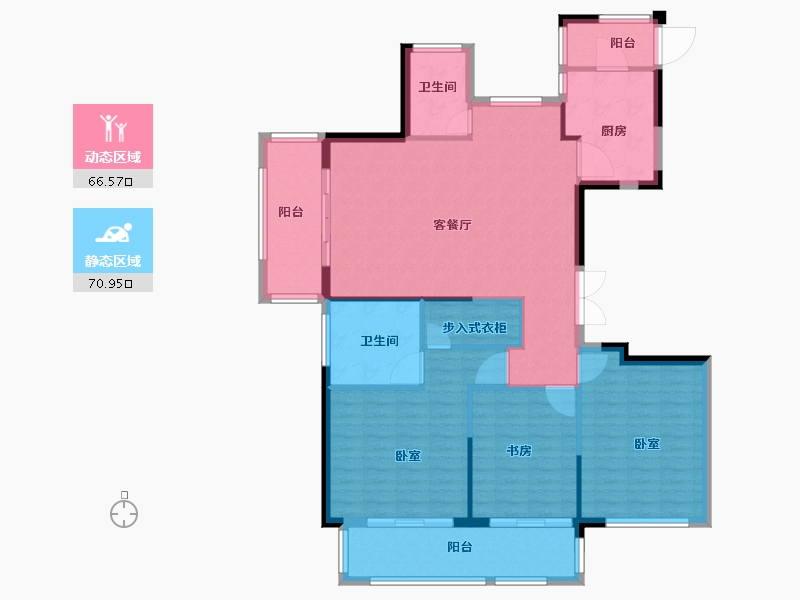 浙江省-宁波市-保利滨湖天地-126.00-户型库-动静分区