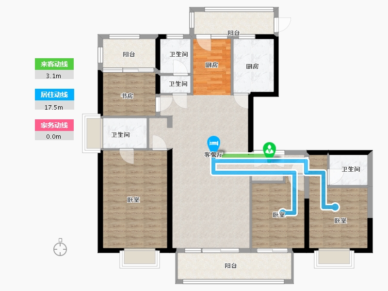 湖南省-岳阳市-祥源城市之光-135.00-户型库-动静线