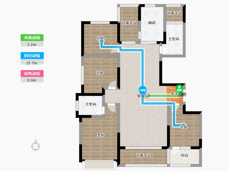 山东省-淄博市-橡树黄金城-123.99-户型库-动静线