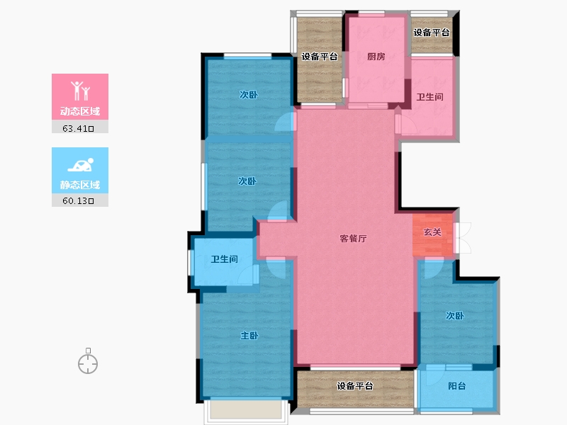 山东省-淄博市-橡树黄金城-123.99-户型库-动静分区