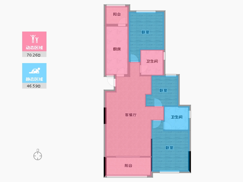 湖南省-株洲市-恒大林溪郡-106.02-户型库-动静分区