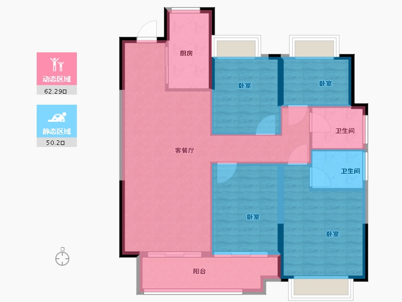 湖北省-武汉市-首开光明国风上观-102.20-户型库-动静分区