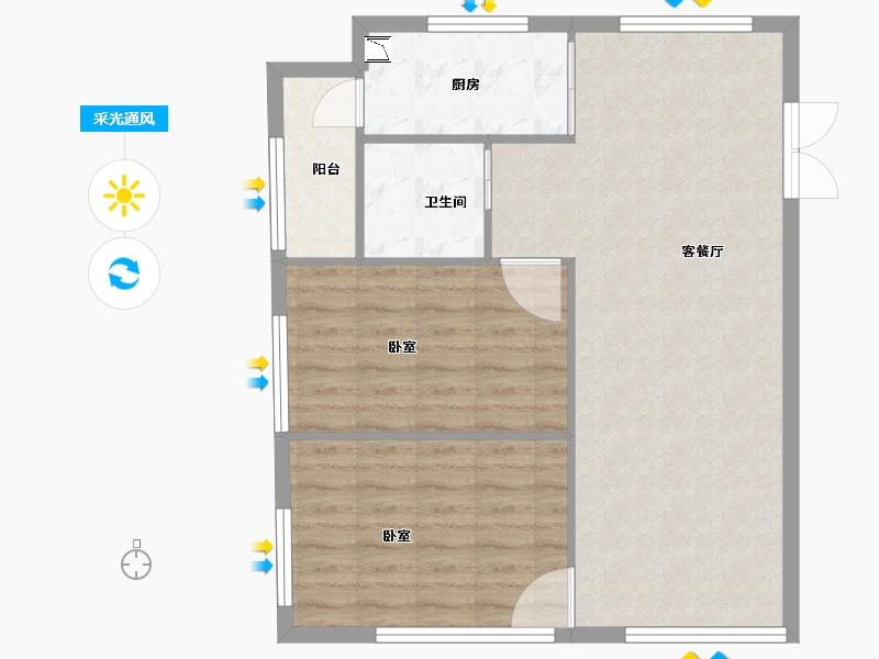 广东省-佛山市-盈生林上湾-74.18-户型库-采光通风