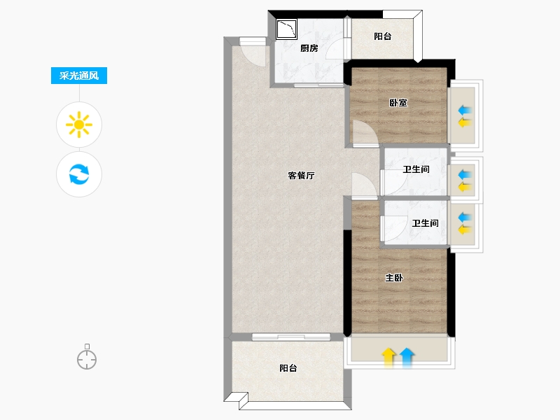 广东省-惠州市-金广运骅府-62.93-户型库-采光通风