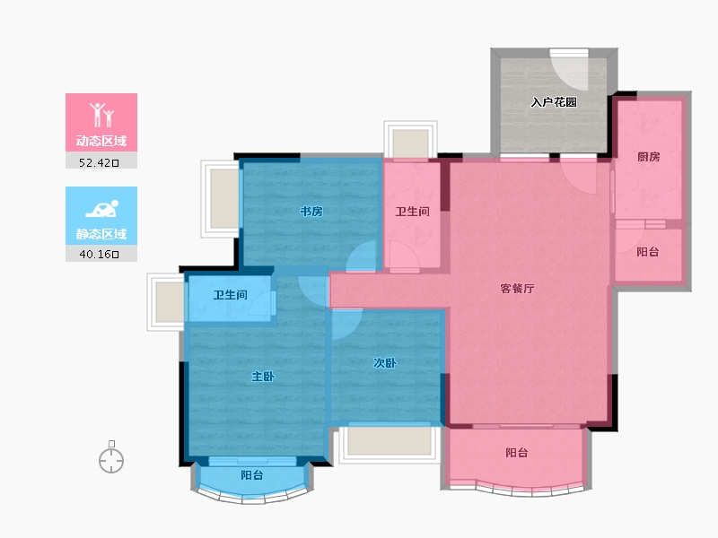 广东省-广州市-莱茵水岸-90.33-户型库-动静分区