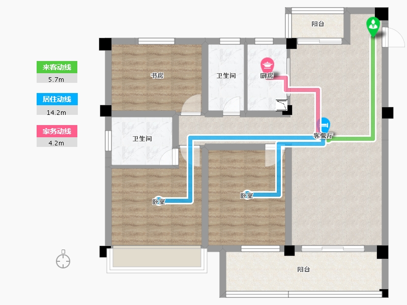 湖北省-黄冈市-鸿路橘子洲-93.20-户型库-动静线