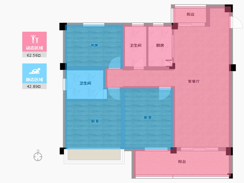 湖北省-黄冈市-鸿路橘子洲-93.20-户型库-动静分区