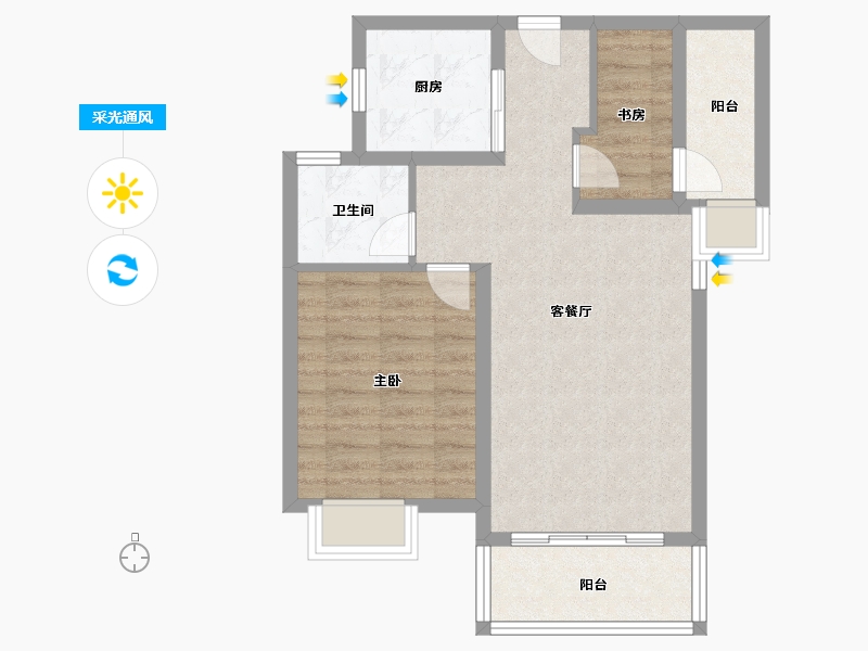 福建省-厦门市-中交和美新城-64.00-户型库-采光通风