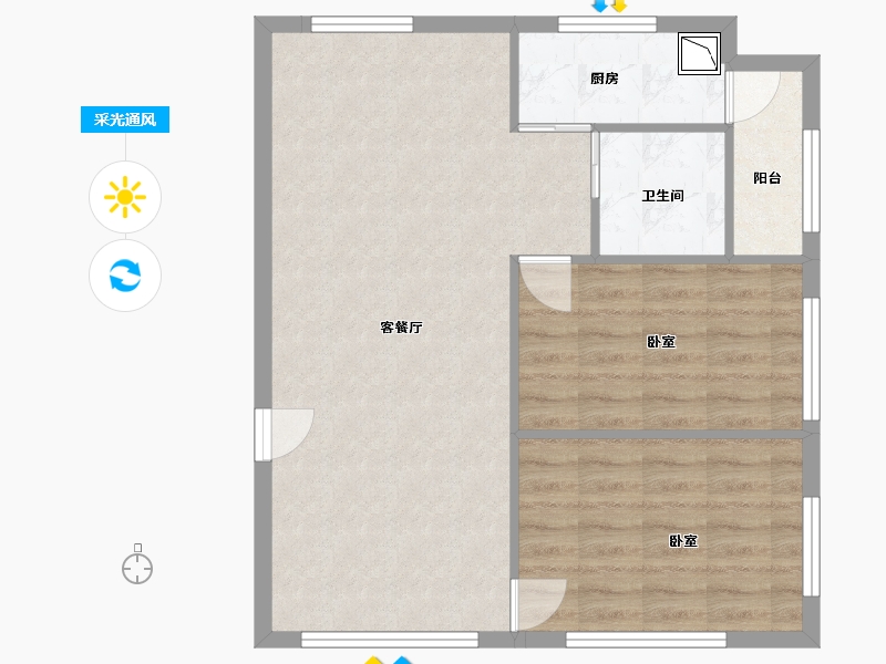 广东省-佛山市-盈生林上湾-70.27-户型库-采光通风