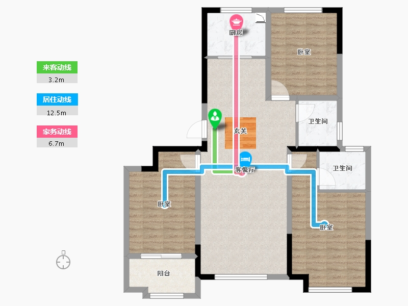 山东省-潍坊市-德润•兰庭-102.00-户型库-动静线