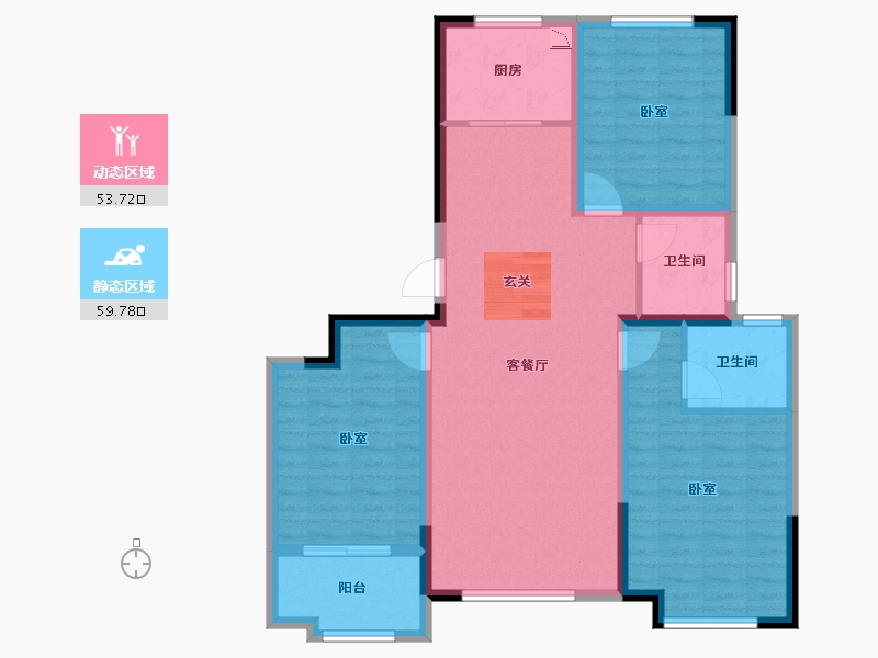 山东省-潍坊市-德润•兰庭-102.00-户型库-动静分区