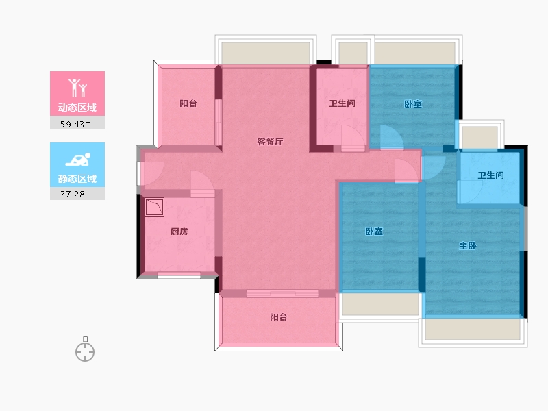 广东省-惠州市-金广运骅府-85.16-户型库-动静分区