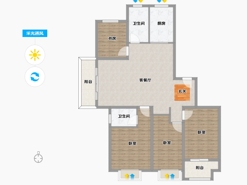 山东省-潍坊市-城投清荷园-135.01-户型库-采光通风