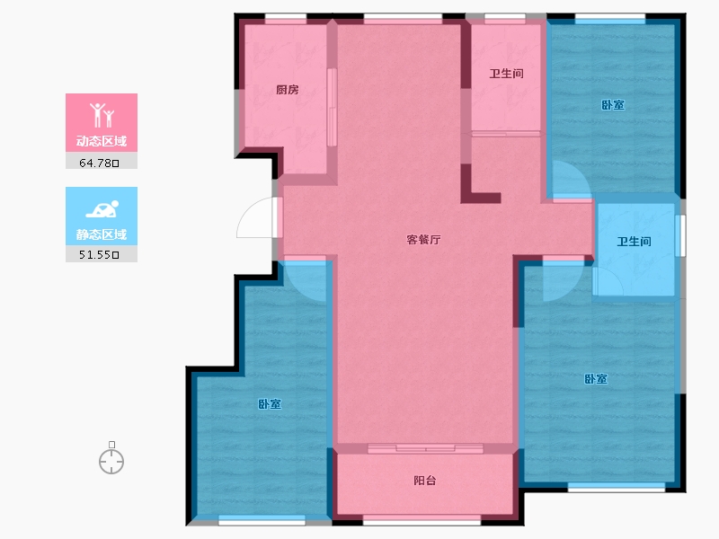 山东省-潍坊市-景泰园-104.01-户型库-动静分区