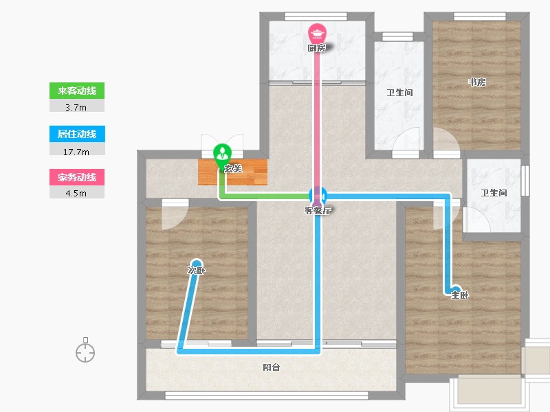 山东省-淄博市-天煜风华-93.99-户型库-动静线