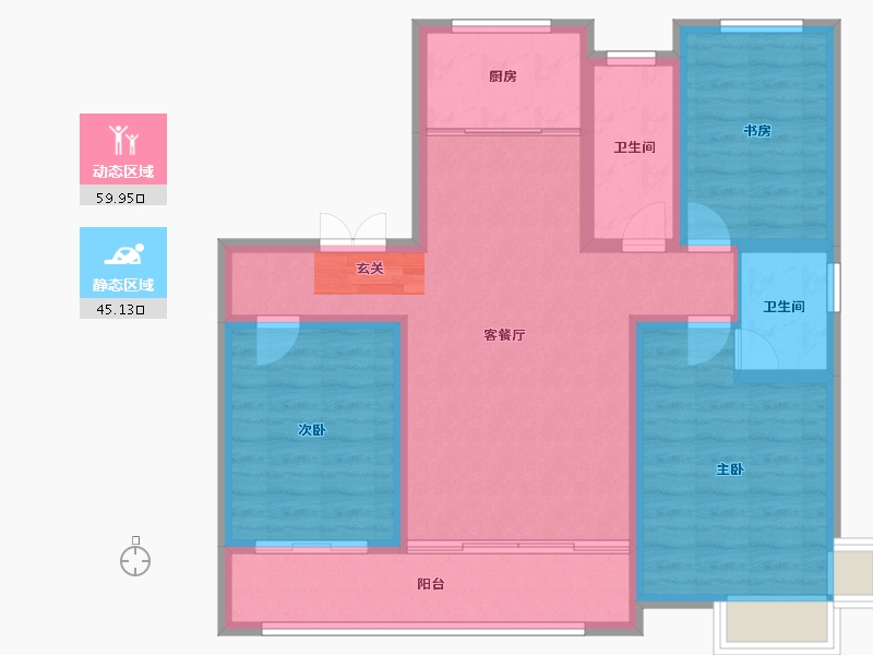 山东省-淄博市-天煜风华-93.99-户型库-动静分区