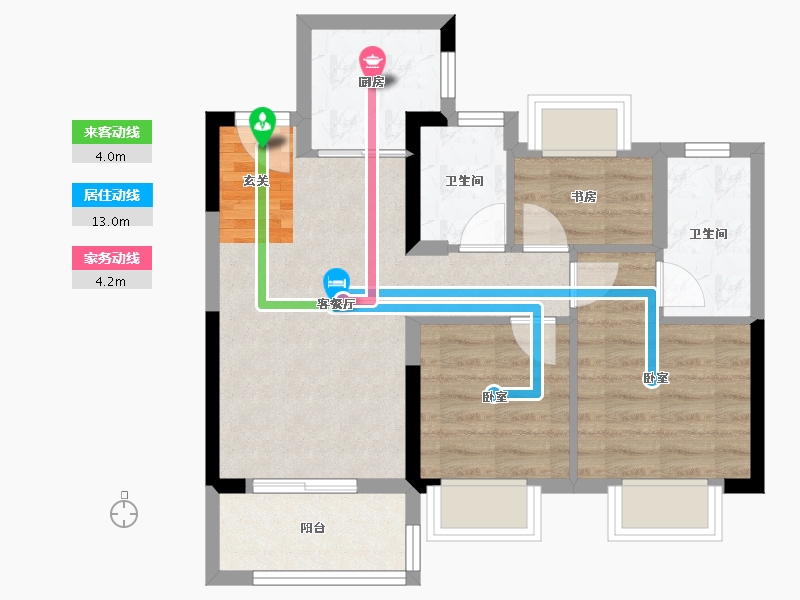 湖北省-孝感市-金辉城-60.40-户型库-动静线