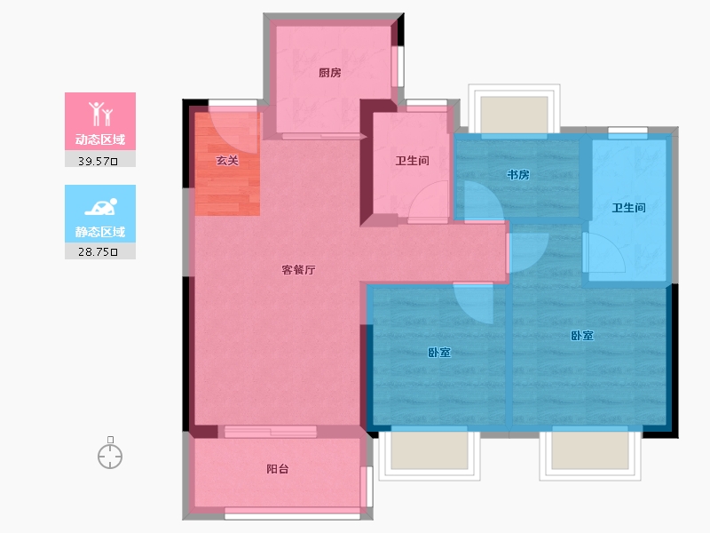 湖北省-孝感市-金辉城-60.40-户型库-动静分区