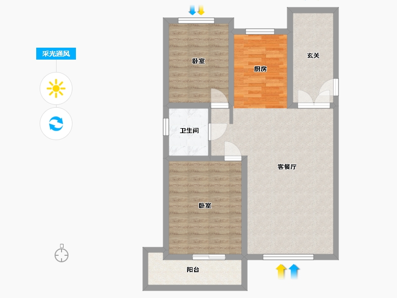 辽宁省-葫芦岛市-文化星城-81.26-户型库-采光通风