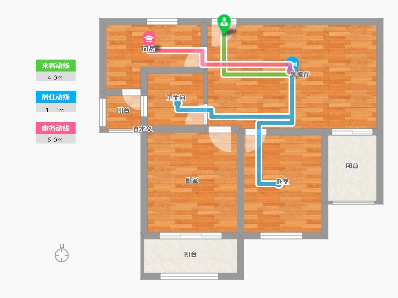 江苏省-宿迁市-乐府兰庭书香苑-70.36-户型库-动静线