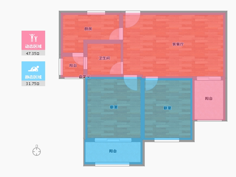 江苏省-宿迁市-乐府兰庭书香苑-70.36-户型库-动静分区