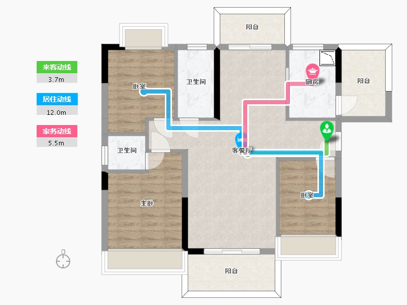 广东省-惠州市-浩创达观上院-85.69-户型库-动静线