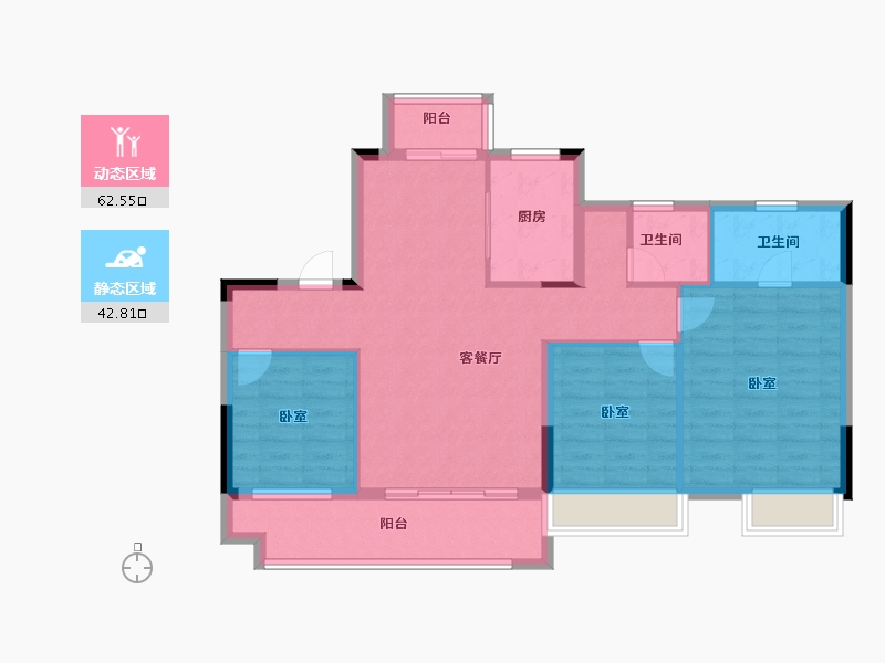 湖北省-黄冈市-武穴铜锣湾广场-94.99-户型库-动静分区