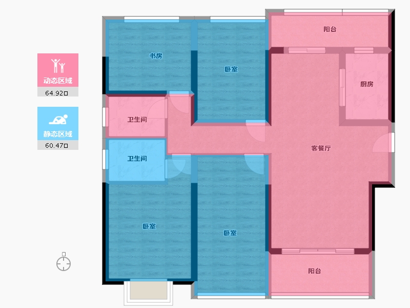 湖南省-岳阳市-友阿悦玺-111.63-户型库-动静分区