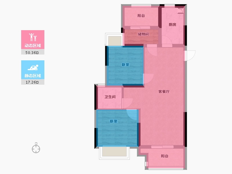 湖北省-孝感市-金辉城-59.26-户型库-动静分区