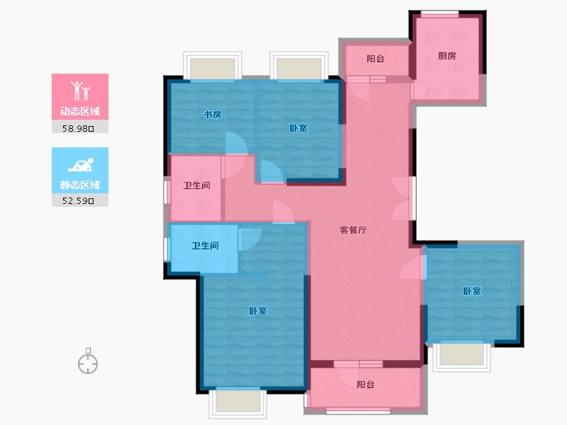 湖北省-武汉市-爱家名校华城-99.08-户型库-动静分区