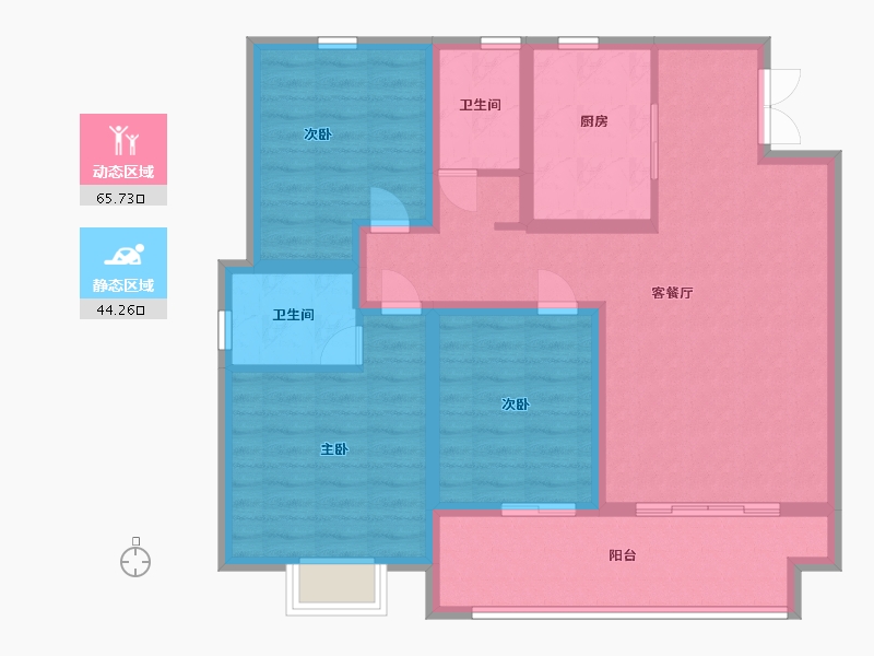 山东省-临沂市-科技公馆-98.00-户型库-动静分区