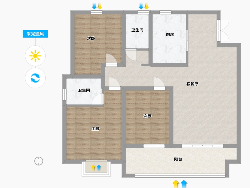 山东省-临沂市-科技公馆-98.00-户型库-采光通风