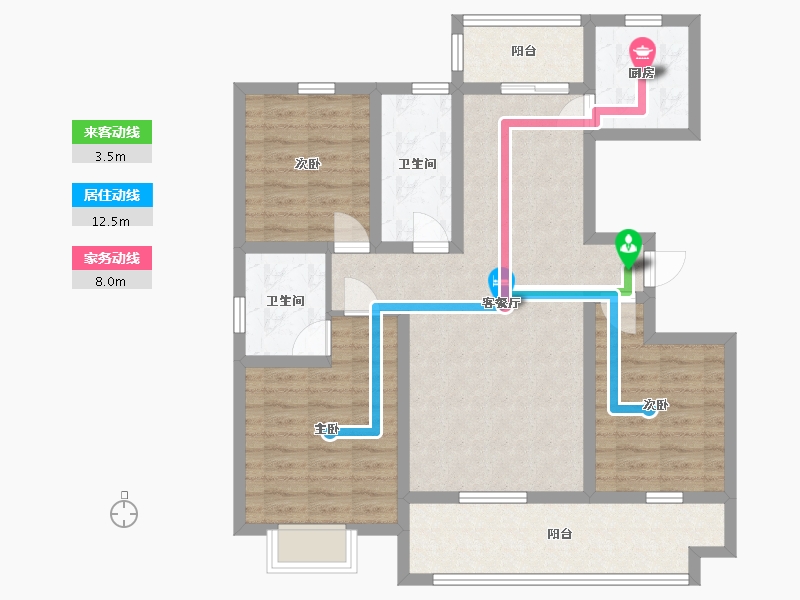 山东省-临沂市-松鹤一品-95.08-户型库-动静线