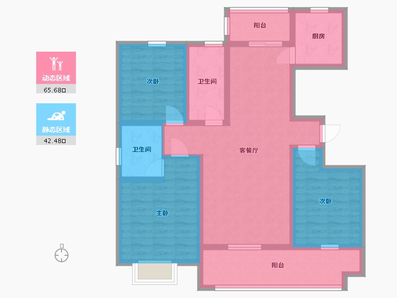 山东省-临沂市-松鹤一品-95.08-户型库-动静分区