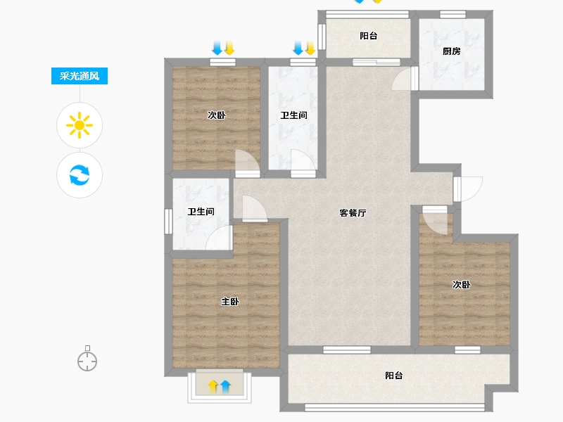 山东省-临沂市-松鹤一品-95.08-户型库-采光通风