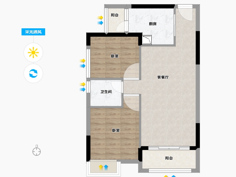 广东省-广州市-合汇学府名郡-63.00-户型库-采光通风