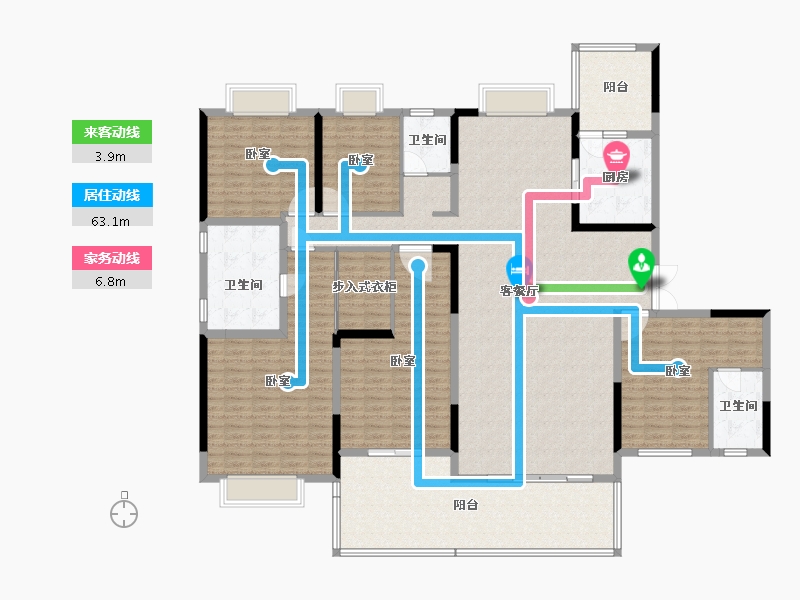 湖北省-宜昌市-宜昌碧桂园3期豪庭-214.81-户型库-动静线