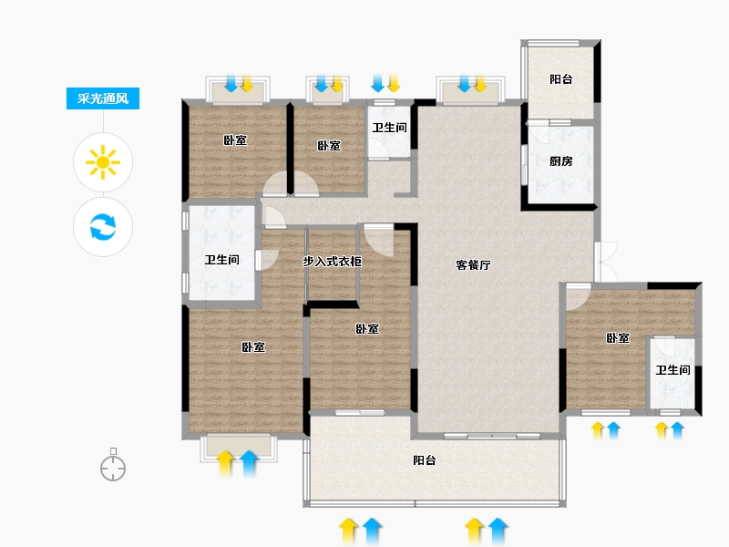 湖北省-宜昌市-宜昌碧桂园3期豪庭-214.81-户型库-采光通风