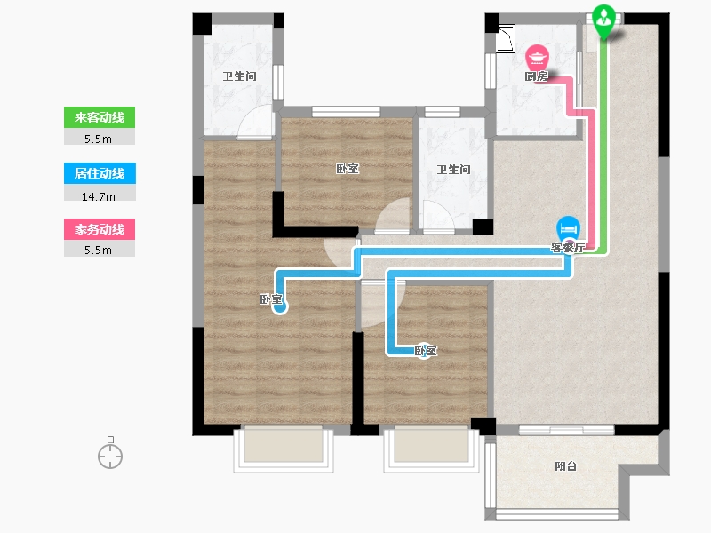 湖北省-黄冈市-嘉华智慧城-84.32-户型库-动静线