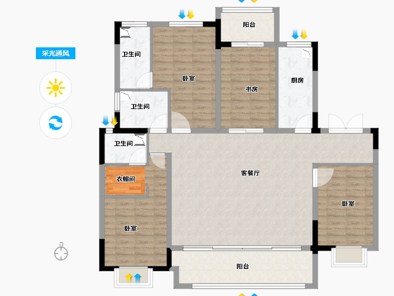 河南省-商丘市-华地美·华安府-139.75-户型库-采光通风