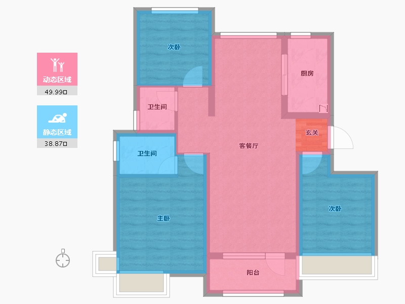 山东省-淄博市-南益名士华府-78.46-户型库-动静分区