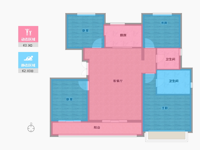 山东省-东营市-富力盛悦府-114.03-户型库-动静分区