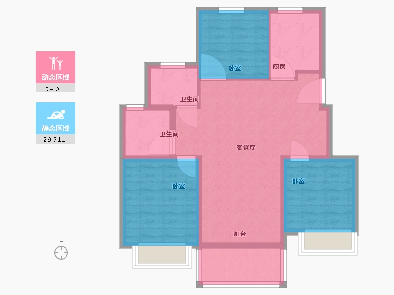 江苏省-苏州市-悦岚山花园-74.19-户型库-动静分区